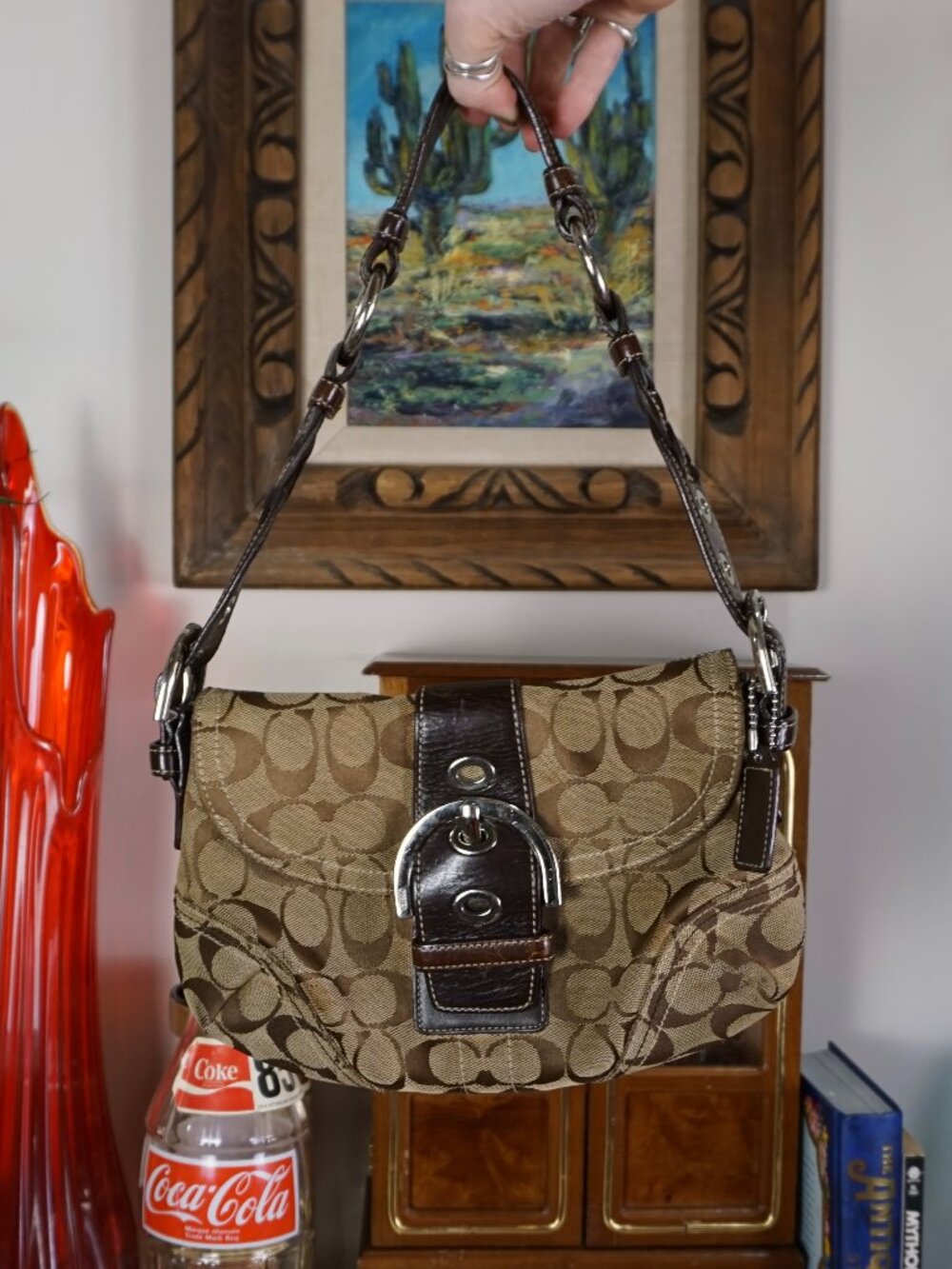 Y2k Coach monogrammed small soho shoulder bag